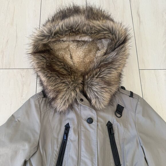 Laundry By Shelli Segal Long Parka Women’s XS Faux Fur Hooded Coat Green - Picture 2 of 14